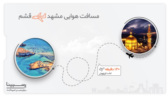 مدت زمان پرواز مشهد به قشم مسافت و مدت زمان پرواز مشهد به قشم